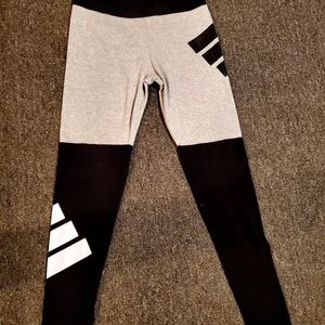 Adidas color block gray and black leggings